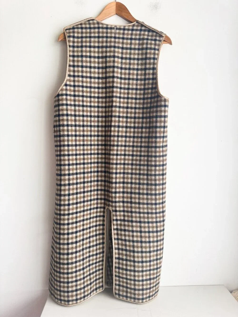 Aquascutum Check Print Wool Trench Coat Liner S - Picture 5 of 5